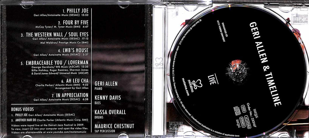 Cd - Geri Allen & Timeline Live Motéma MTM-42