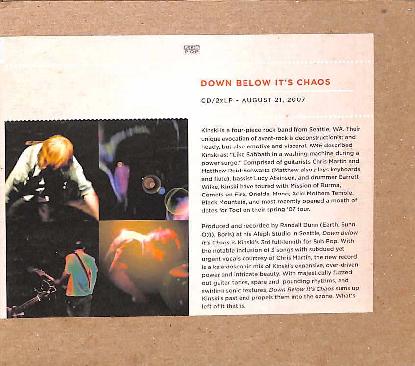Cd - Kinski Down Below It's Chaos