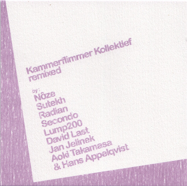 Cd - Kammerflimmer Kollektief  Remixed