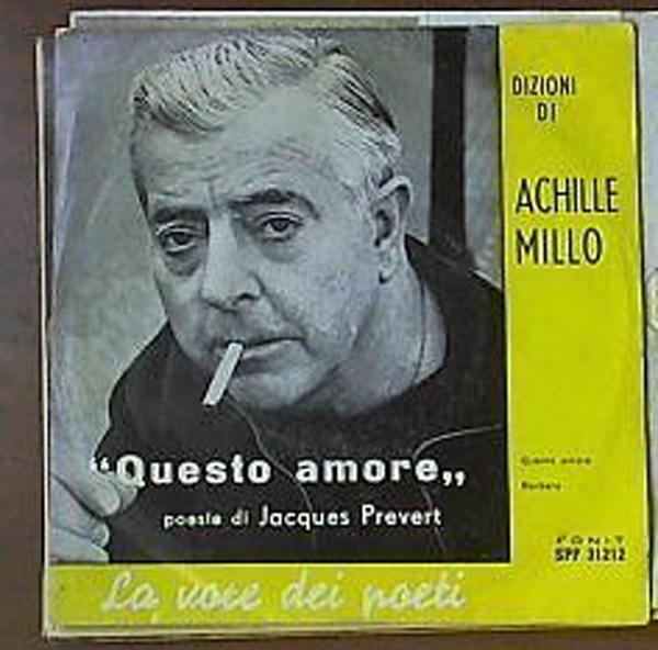 45 giri - 7'' - achille millo questo amore poesie di j. prevert 1960