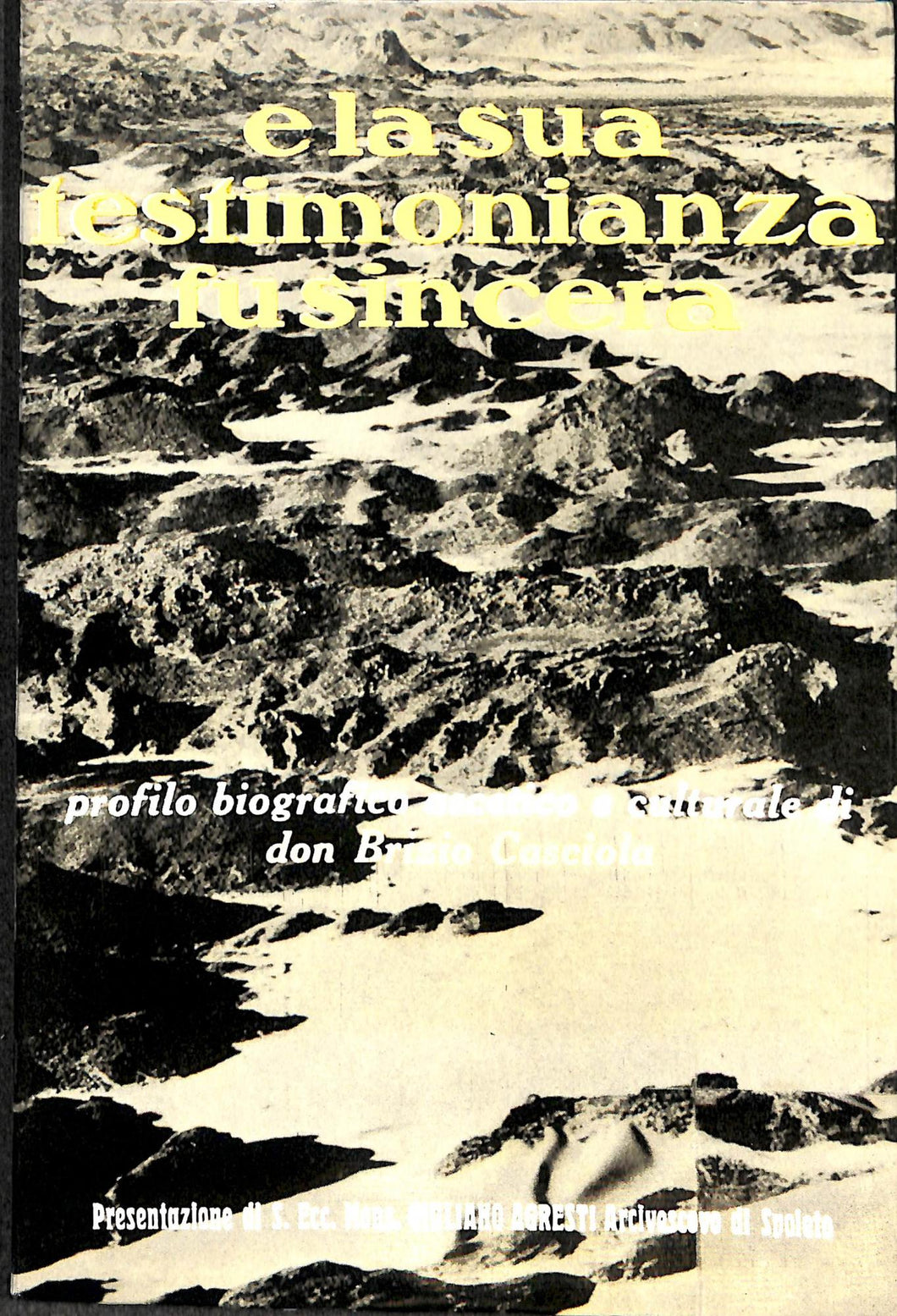 (Marche) E la sua testimonianza fu sincera : profilo biografico ascetico e cuturale di don Brizio Casciola / Francesco Adamo Pavarin