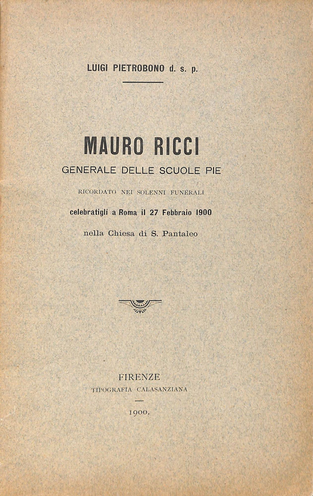 (Marche) Mauro Ricci, generale delle scuole pie