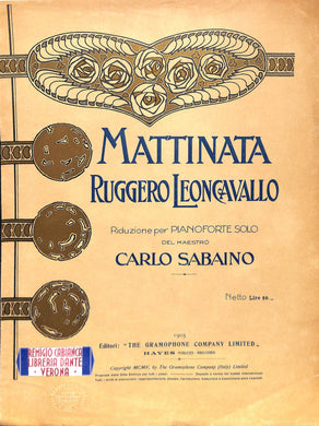 Mattinata Leongavallo Per Pianoforte Solo Sabaino
