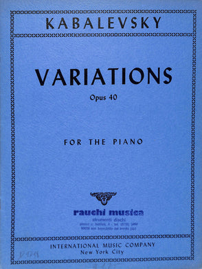 Kabalevsky Variations Opus 40 For The Piano