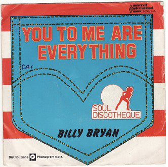 Billy Bryan You To Me Are Everything Vinile 45 Giri Disco Universal International Music Stampa Italiana