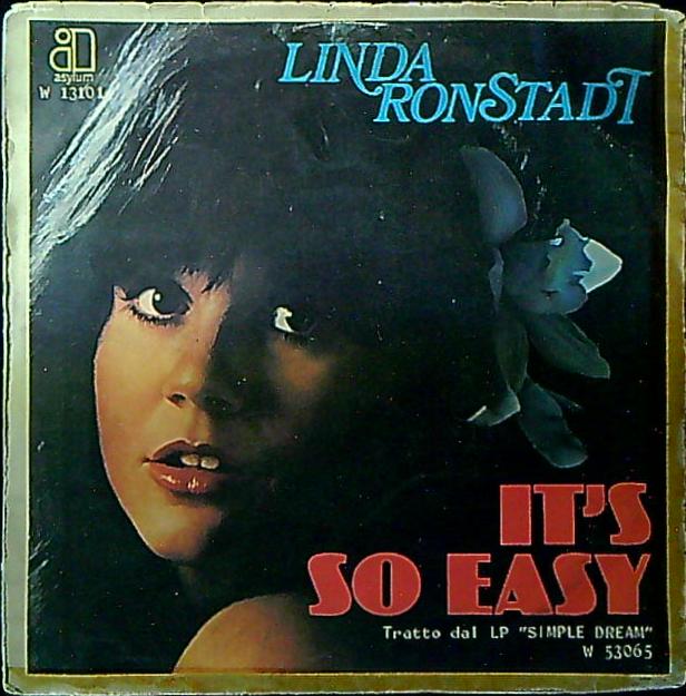 Linda Ronstadt It's So Easy Vinile 45 Giri Country Rock Soft Rock Asylum Records 1977