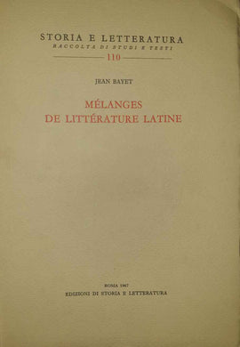 Mélanges de littérature latine / Baiet, Jean.