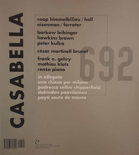 Casabella n. 692, Settembre 2001