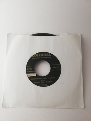Deacon Andy Griffith What It Was, Was Football Vinile 45 Giri Comedy Capitol Records 1954