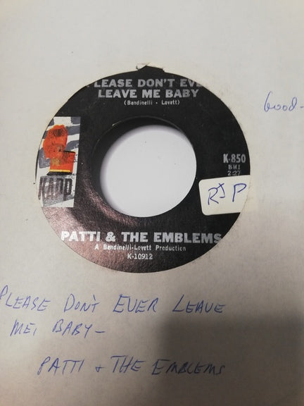 45 giri -    Patti & The Emblems  All My Tomorrows Are Gone  Please Don't Ever Leave Me Baby