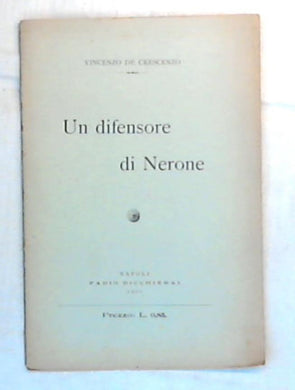 Un difensore di Nerone / Vincenzo De Crescenzo 1900