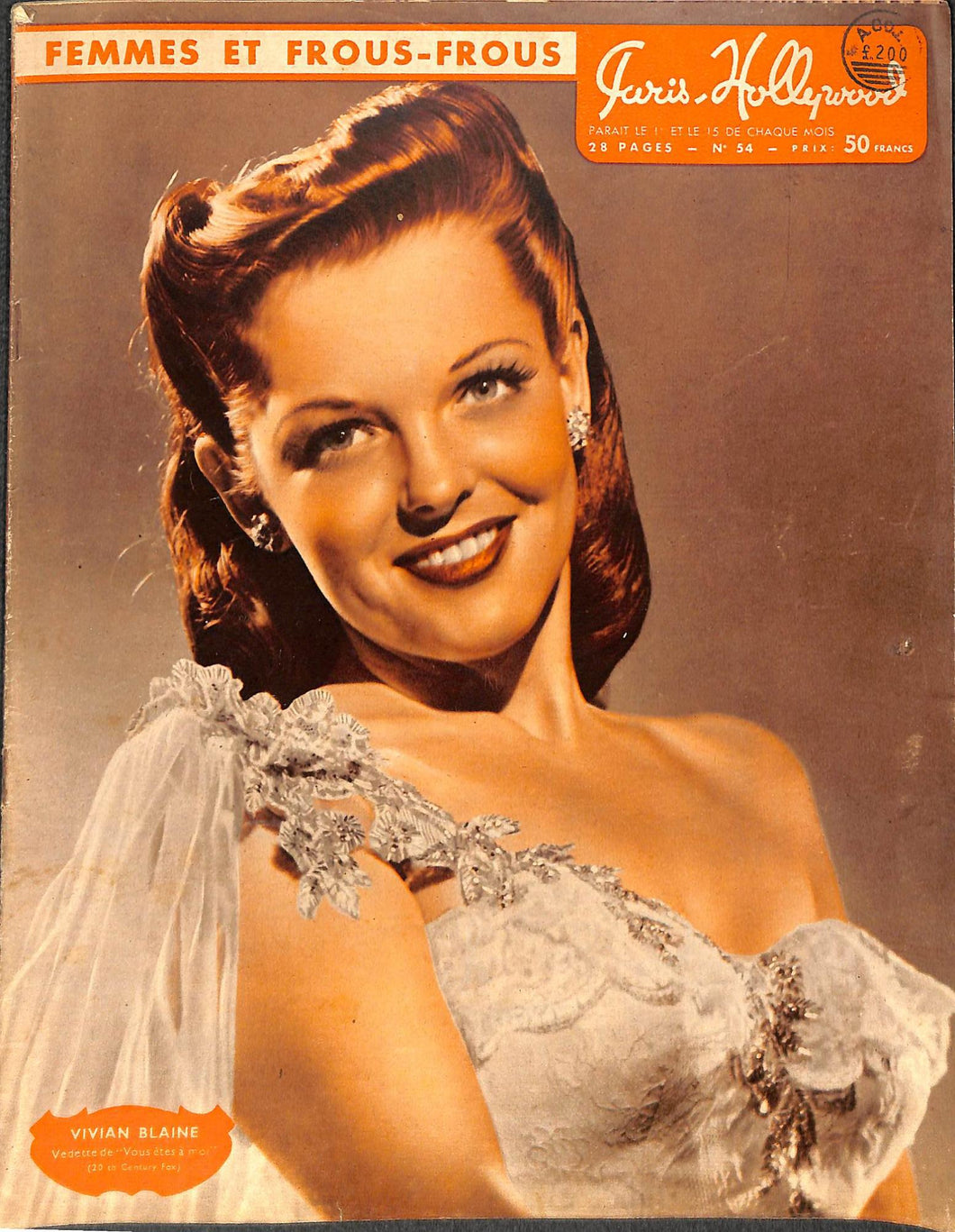 Riviste - Paris-hollywood  N° 54 1949 Betty Grable Sonja Henie Vivian Blaine Ann Miller