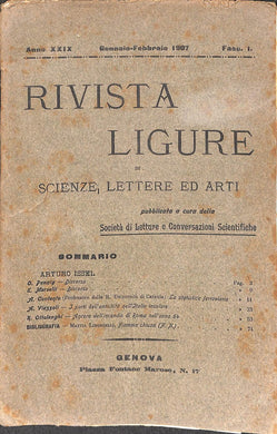 Rivista ligure di scienze, lettere ed arti / Gen-feb 1907 fasc I (1907)