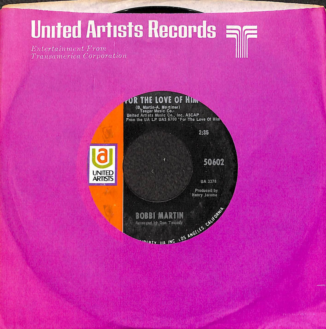 Bobbi Martin - For The Love Of Him / I Think Of You Vinile 45 Giri United Artists Records 1969