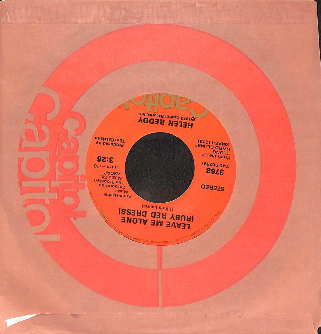 Helen Reddy - Leave Me Alone (Ruby Red Dress) / The Vinile 45 Giri Capitol Records