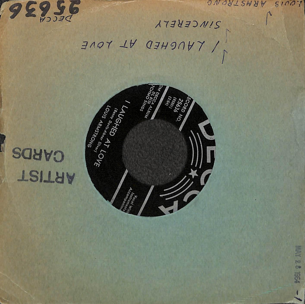 Louis Armstrong - Sincerely Decca - 25636 Vinile 45 Giri