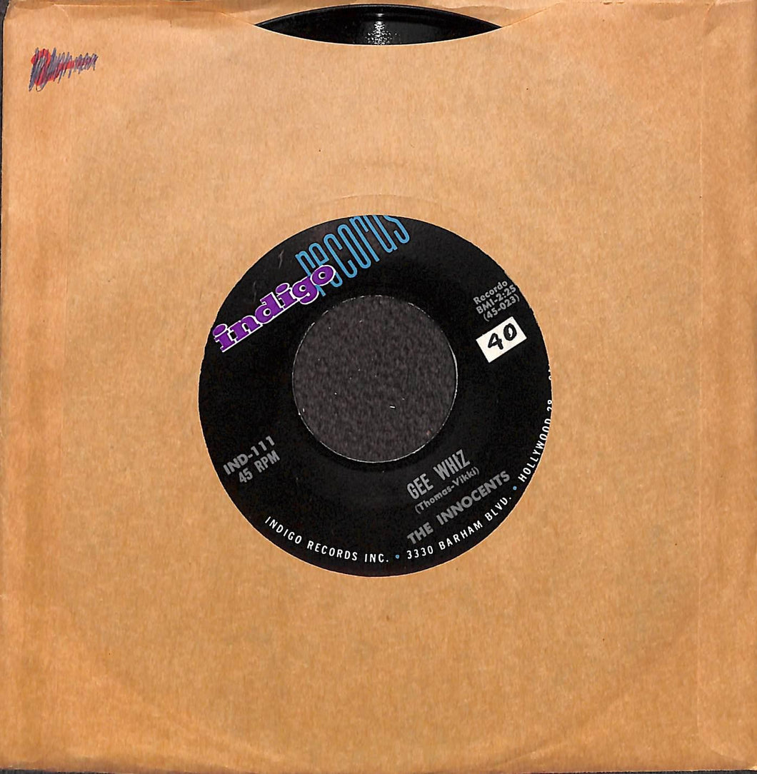 - The Innocents - Gee Whiz Vinile 45 Giri Indigo Records 1960