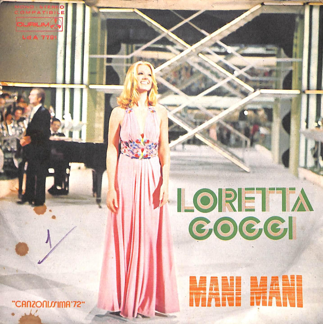 Loretta Goggi - Mani Mani Vinile 45 Giri Durium 1972 Stampa Italiana