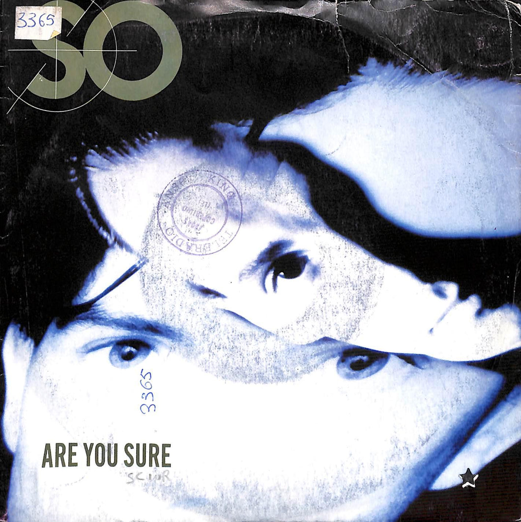 So - Are You Sure Vinile 45 Giri Parlophone 1988