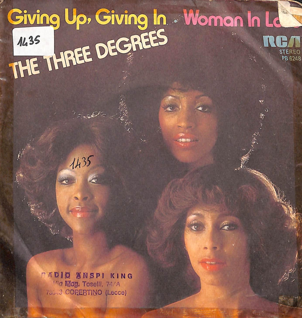 The Three Degrees - Giving Up, Giving In / Woman In Love Vinile 45 Giri RCA Victor 1978 Stampa Italiana