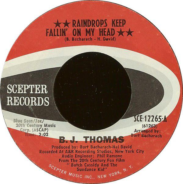 45 giri - B.J. Thomas - Raindrops Keep Fallin' On My Head