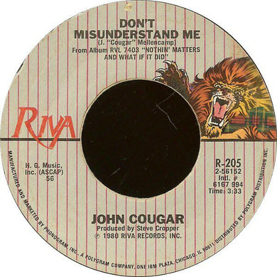 '- John Cougar - This Time Vinile 45 Giri Riva 1980