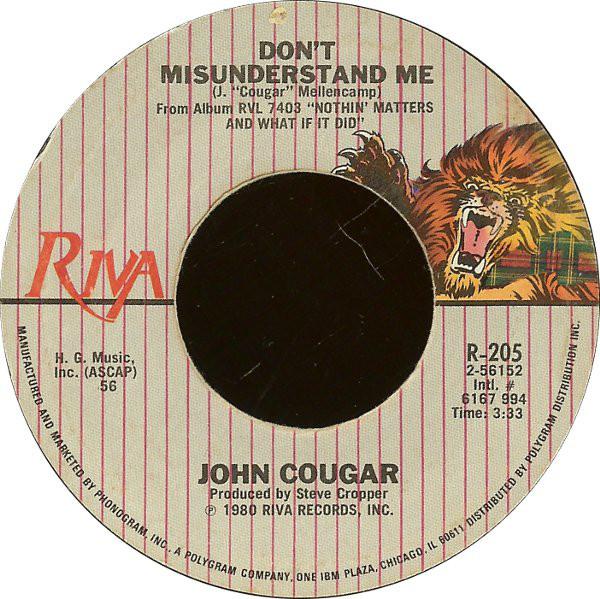'- John Cougar - This Time Vinile 45 Giri Riva 1980