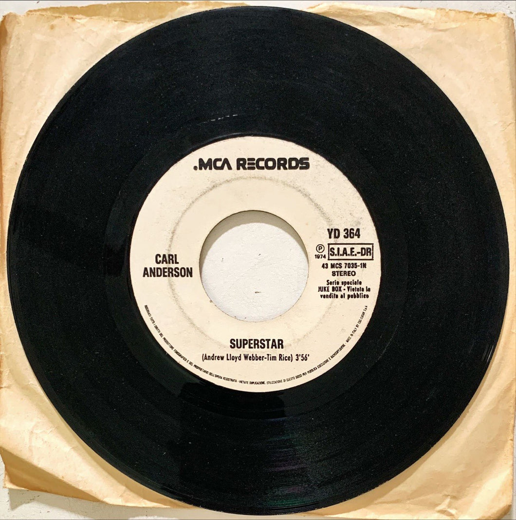 Carl Anderson / Cher Superstar / Dark Lady Vinile 45 Giri Pop Rock Soundtrack MCA Records 1974 Stampa Italiana