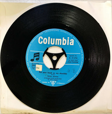 45 Giri - Paul Anka  Put Your Head On My Shoulder / Don't Ever Leave Me