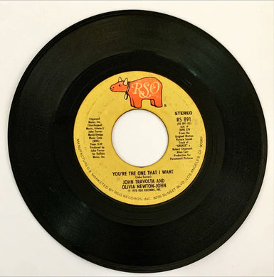 John Travolta And Olivia Newton-John You're The One That I Want Vinile 45 Giri Soundtrack RSO 1978