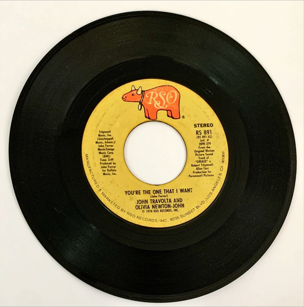 John Travolta And Olivia Newton-John You're The One That I Want Vinile 45 Giri Soundtrack RSO 1978