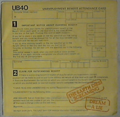 45 giri - 7'' - UB40 - The Earth Dies Screaming / Dream A Lie