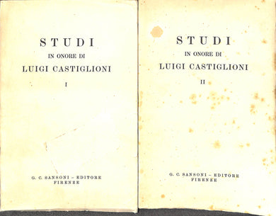 Studi In Onore Di Luigi Castiglione Sansoni 2 volumi 1960