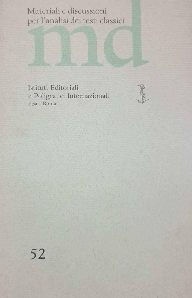 Materiali e Discussioni per l'analisi dei testi classici n°52. Re-presenting Virgil / G. W. Moss, S. Spence