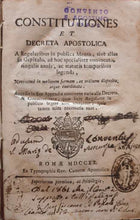 Constitutiones et decreta apostolica. A regularibus in publica Mensa.../ 1720