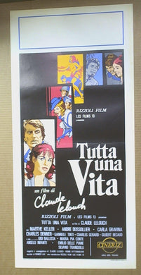 Locandina,Tutta Una Vita Claude Lelouch Keller Gravina 1974