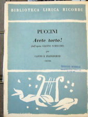 giacomo puccini - avete torto! tenore e pianoforte