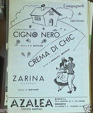spartito campagnoli di successo cigno nero crema di chic zarina -per fisarmonica