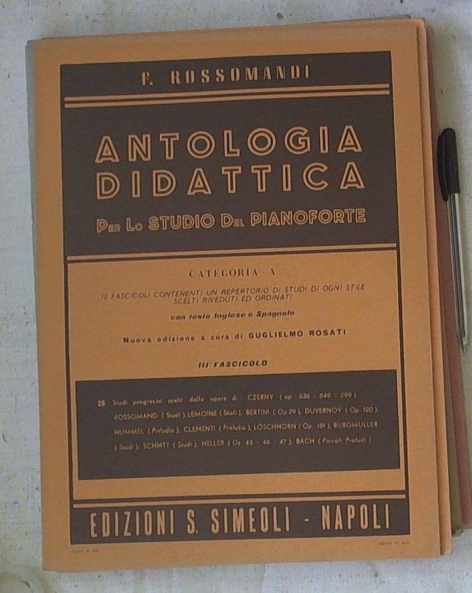 Spartito Antologia didattica per lo studio del Pianoforte : Cat A. Fasc. 3 / Rossomandi