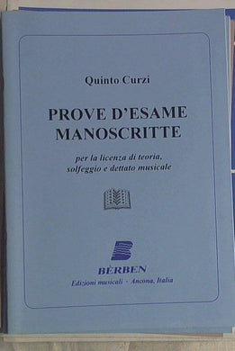 Spartito Curzi: Prove D'Esame Manoscritte Per La Licenza Di Teoria