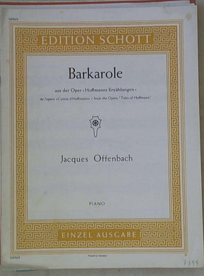 Spartito 	Barkarole-Walzer Violine und Piano aus der Oper Hoffmann's Erzählungen / Jacques Offenbach