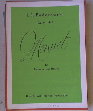 Spartito Menuet : op. 14, n. 1 / I. J. Paderewski