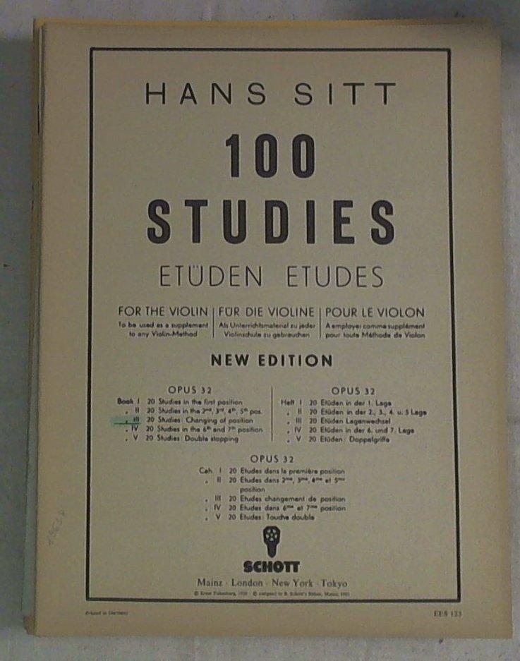 Spartito Hans Sitt. 100 studies for the violin / Book III. 20 studies, changing of position.