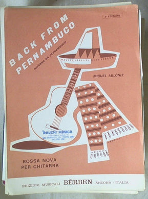 Spartito Back from Pernambuco : [Bossa nova] : per chitarra / Miguel Ablóniz