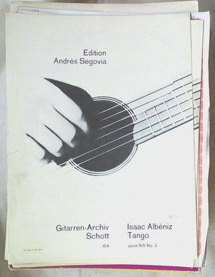 Spartito Tango op. 165 No. 2 Albe´niz Segovia Edition