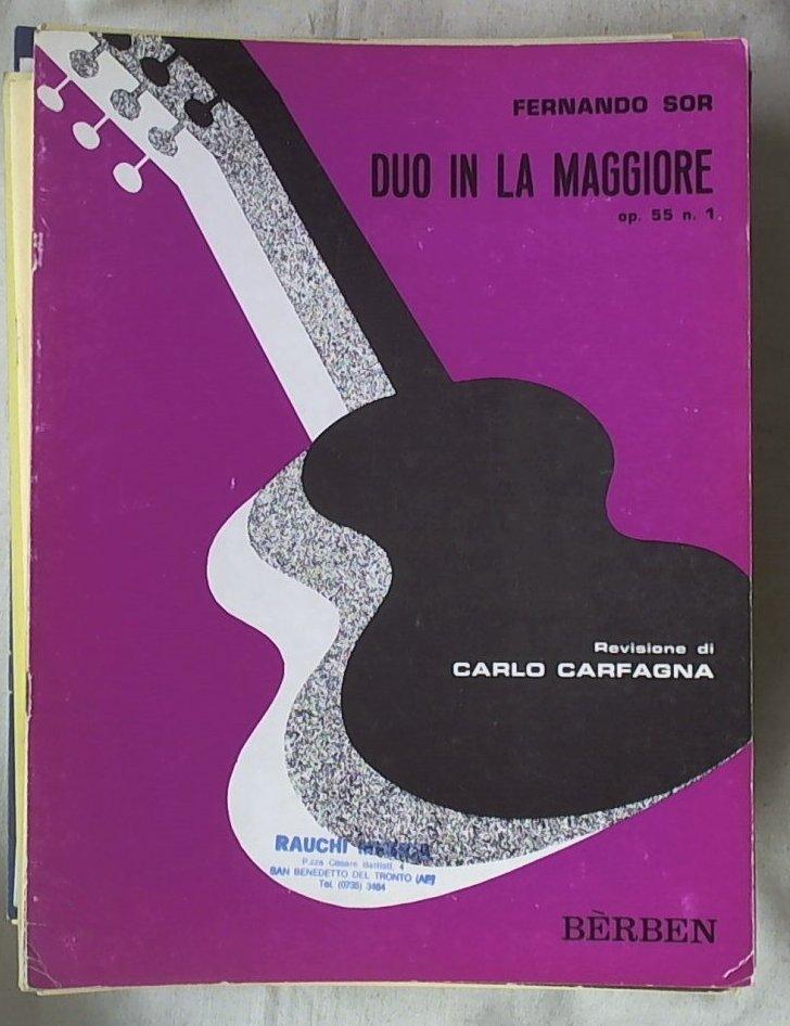 Spartito Duo in la maggiore : op. 55, n. 1 Fernando Sor; Carlo Carfagna