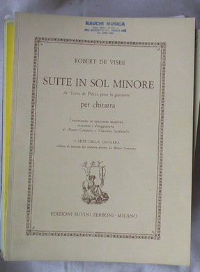 Spartito Suite in sol minore : da Livre de pie`ces pour la guittarre : per chitarra