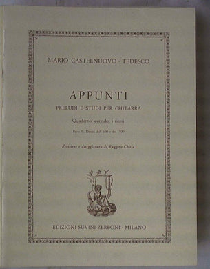 Appunti: preludi e studi per chitarra 2: I ritmi / Mario Castelnuovo-Tedesco