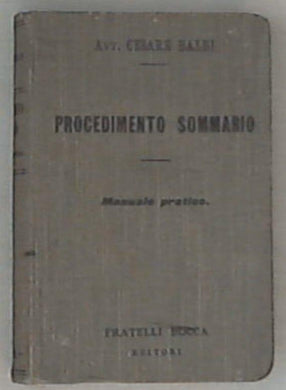 Procedimento sommario: manuale pratico / Cesare Baldi 1912