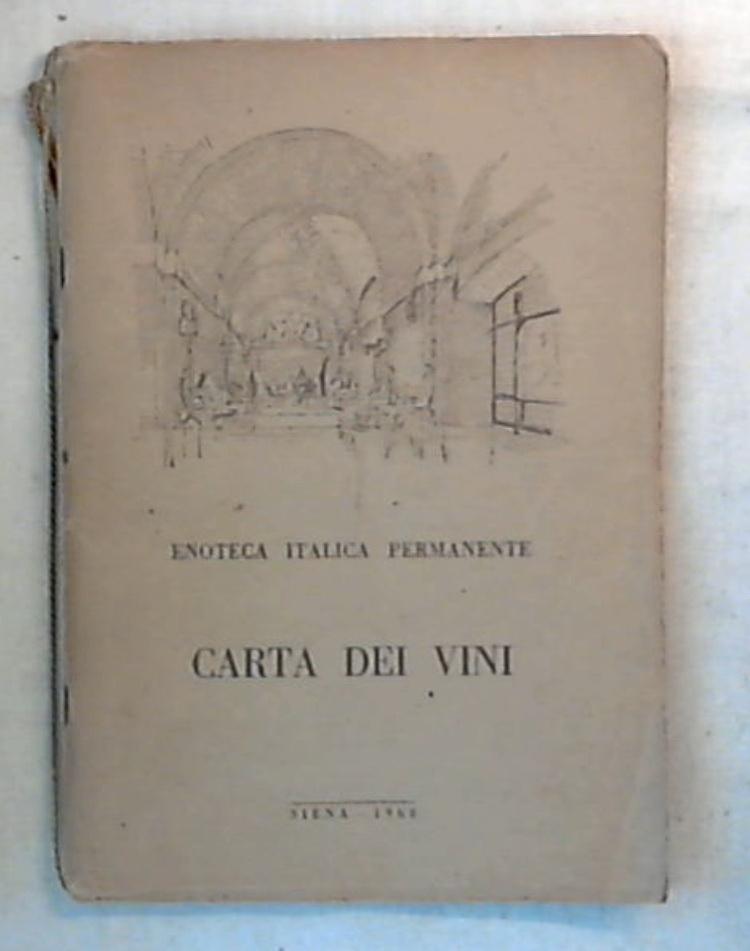 Carta dei vini / Enoteca italica permanente 1960